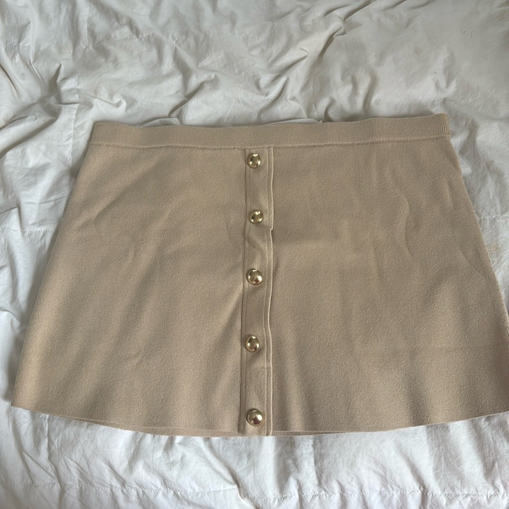 NWT H&M Gold Button Tan Skirt